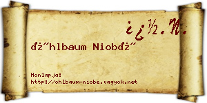 Öhlbaum Niobé névjegykártya